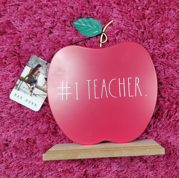 🔥Rae Dunn #1 Teacher Desk Sign Apple